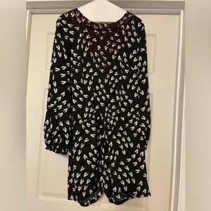 Black and white floral Ranna Gill for Anthropologie romper